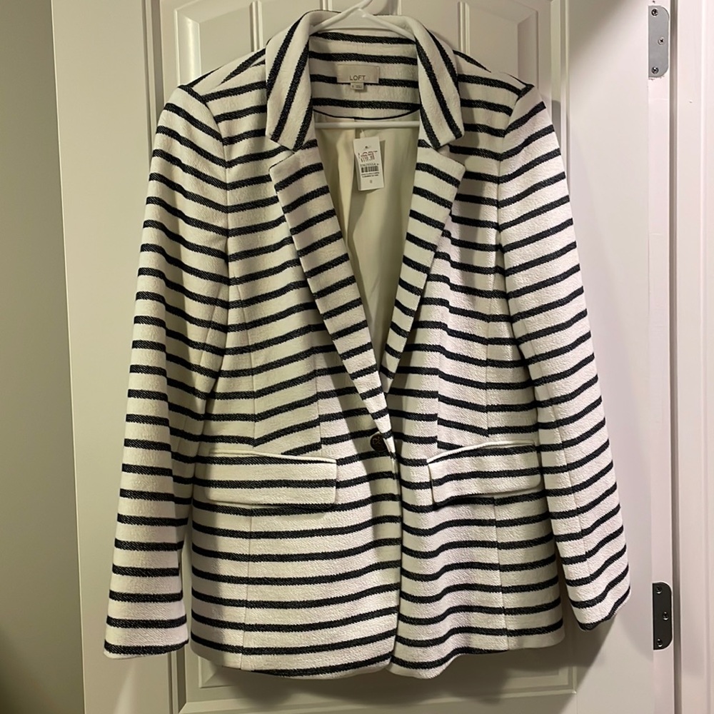 Loft Striped Knit Blazer